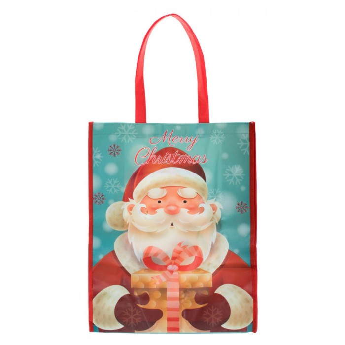 Sacul Cadouri Crăciun, Model Moș Crăciun și Om de Zăpadă, Dimensiuni 36x13.5x46cm, Multicolor