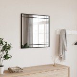 Cumpara ieftin Oglindă de perete, negru, 60x60 cm, pătrată, fier