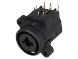 Jack 6.3mm XLR Mamă 90&deg; THT, CLIFF