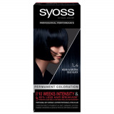 Vopsea de Par Permanenta SYOSS Color Baseline,1-4 Nuanta Negru Albastrui, 115 ml, Vopsea Permanenta, Vopsea SYOSS, Vopsea de Par Profesionala