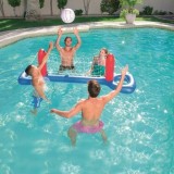 Set Volei Piscina Bestway, Fileu Gonflabil 244x64cm + Minge Vinil, Joc Apa Copii Adulti