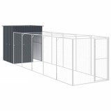 Cusca caine cu tarc antracit 165x659x181 cm otel galvanizat GartenMobel Dekor, vidaXL