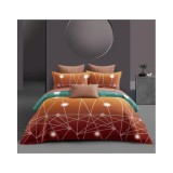 Cumpara ieftin Lenjerie de Pat cu elastic 4 piese pat dublu, Bumbac Satinat - LIM109