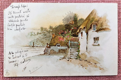 Carte Postala veche germana, litografie, adresata Sofiei Costopol foto