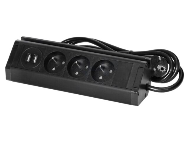 Prelungitor cu prize VIRONE IP20 3680W 1,5m negru