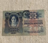 Bancnota 20 Korona 1913 timbru special Romania