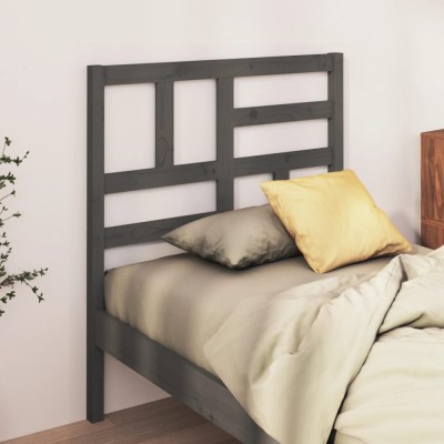 vidaXL Tăblie de pat, gri, 96x4x104 cm, lemn masiv de pin 818172 foto
