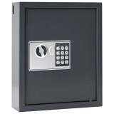 VidaXL Seif cu tastatură Gri ardeziu Oțel, Crom Mediu &Icirc;ncuiere
