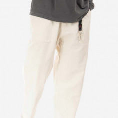 Gramicci pantaloni de bumbac Loose Tapered Pant culoarea bej, lat, medium waist G103.OGT-cream