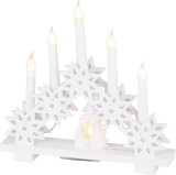 Svietnik MagicHome Vianoce, 6x LED tepl&aacute; biela, 2xAA, interi&eacute;r, 32x5x30,5 cm