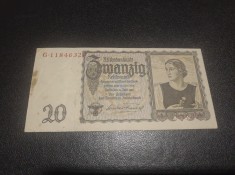 GERMANIA ? bancnota ? 20 Reichsmark ? 1939 foto