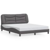 Cumpara ieftin Cadru de pat fara saltea, Hvar, gri, 160x200 cm, piele ecologica