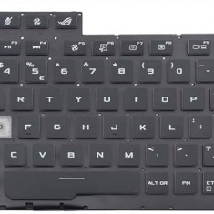 Tastatura Laptop Gaming, Asus, ROG Strix G G531GD, G531GD, G531GT, G531GT, G531GV, G531GV, G531GU, iluminata, conector RGB 8 pini, layout US