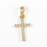 Pandantiv placat cu aur 14 k cruce cu pietre zirconice