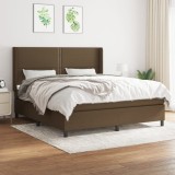 VidaXL Pat continental cu saltea maro &icirc;nchis 180x200cm material textil 3131372