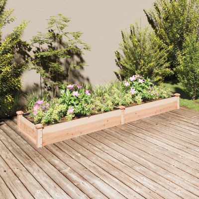 Gossi strat de gradina inaltat cu captuseala, 240x60x25 cm, lemn brad foto