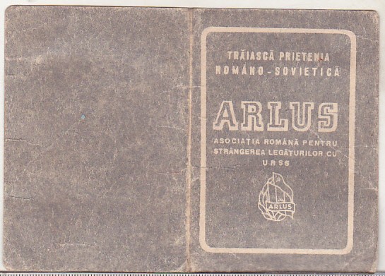 bnk div Carnet de membru ARLUS - 1954