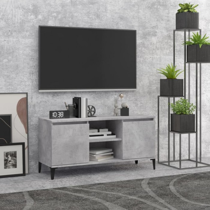 vidaXL Comodă TV cu picioare metalice, gri, 103,5x35x50 cm 805972