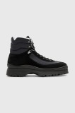 AllSaints pantofi &icirc;nalți Lucas Suede Hiker bărbați, culoarea negru, M023FB