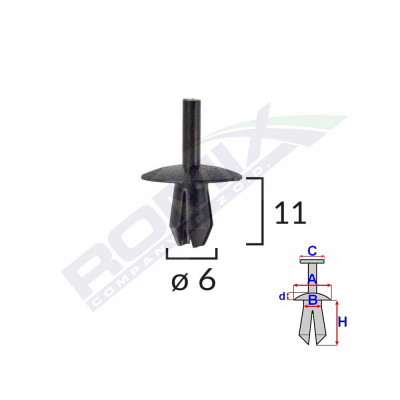 CLIPS FIXARE ELEMENTE EXTERIOARE PENTRU OPEL/MERCEDES/RENAULT - NEGRU SET 10 BUC 61847 foto