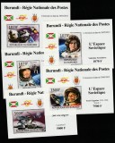 Burundi 2012 - Spatiu , Cosmos , Cosmonauti , caini , 5 colite dantelate