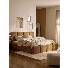 Pat tapițat Tayla Big &icirc;n Teddy-Bucl&eacute; cu sau fara depozitare 200 x 140 cm