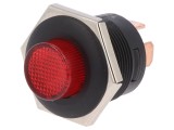 Comutator acţionat prin apăsare SPST 10A/14VDC, cu LED roşu