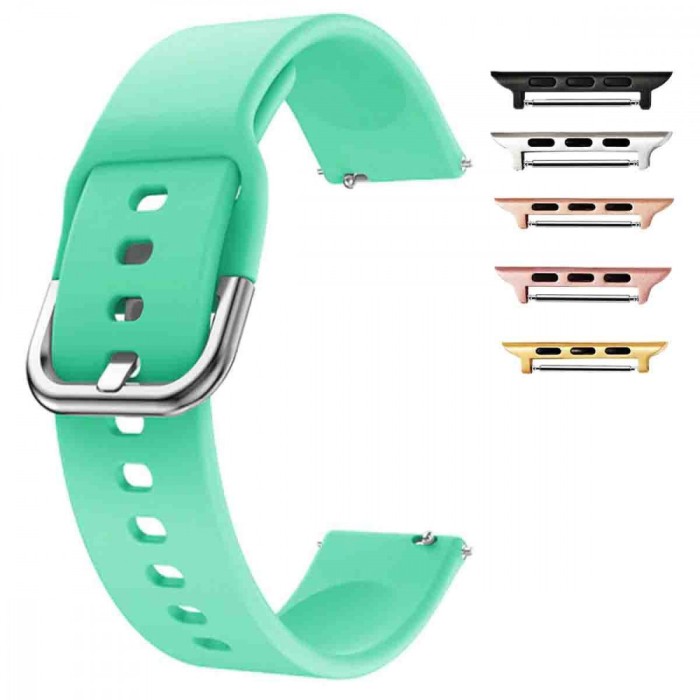 Curea din silicon compatibila cu Apple Watch 9|8|7|6|5|4|3|2|1 Series, 49mm|45mm|44mm|42mm, Seafoam Green