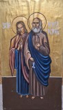 Icoană &bdquo;Sfinții Apostoli Toma și Petru&rdquo; &ndash; pictură bisericească veche, 40x70 cm