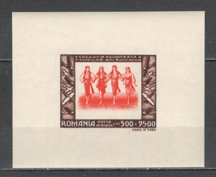 Romania.1946 Federatia Democrata a Femeilor-Bl. XR.152