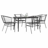 vidaXL Set de sufragerie de grădină 5 piese sticlă neagră polirattan 3334487