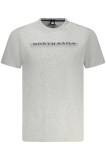 Tricou barbati, cu imprimeu cu text, Regular fit, Gri (Marime: 3XL), North Sails