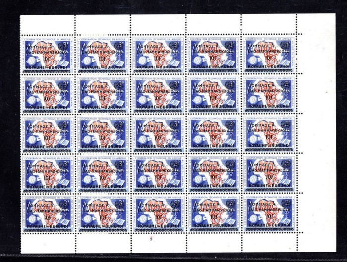 Zaire Congo 1960 30 x Africa Paintings Overprint in block MNH DA.226