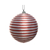 Cumpara ieftin Glob - Foam Bauble Ribbons - Red and White | Kaemingk