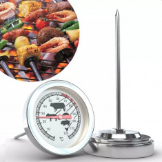 Termometru alimentar cu tija, accesoriu gastronomie BBQ, 120 grade Celsius foto