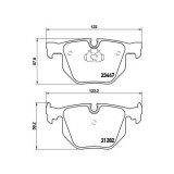 Placute frana BMW 7 (E65 E66 E67) 07.01-12.09, Spate, BREMBO
