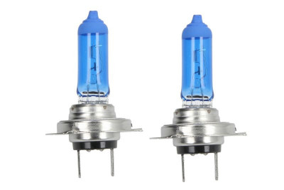 Halogen bec.2pcs.H7.Xenon Blue.12V.Max.55W.Culoare deschisă alb alb.Max.6000k.Tip de priză PX26D.Fără aprobare rutieră.Conține 2 nuclee foto