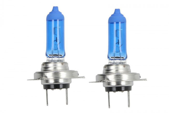 Halogen bec.2pcs.H7.Xenon Blue.12V.Max.55W.Culoare deschisă alb alb.Max.6000k.Tip de priză PX26D.Fără aprobare rutieră.Conține 2 nuclee