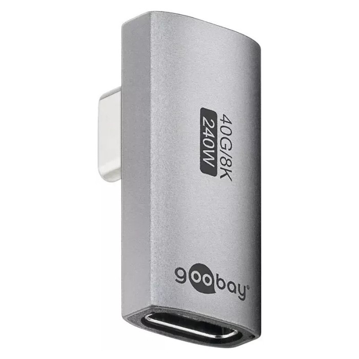Adaptor USB-C3.1 mama - USB-C tata rotit vertical la 90 Thunderbolt