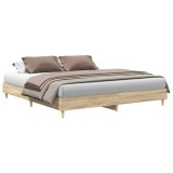 Cumpara ieftin Cadru pat fara saltea stejar sonoma, 160x200 cm, lemn prelucrat