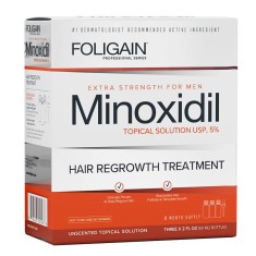 Solutie pentru Cresterea Parului, Foligain, Minoxidil 5%, Pipeta Inclusa, 3x 60ml