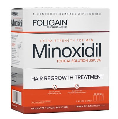 Solutie pentru Cresterea Parului, Foligain, Minoxidil 5%, Pipeta Inclusa, 3x 60ml foto