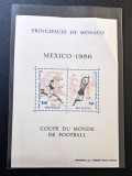 Monaco 1986 - Coliță Filatelică &bdquo;Campionatul Mondial de Fotbal Mexic '86 / Artă Aztecă și Fotbal&rdquo; Neștampilat - Cod: -SW13