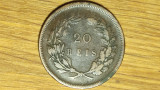 Portugalia - moneda de colectie bronz - 20 reis 1892 - Carlos I - superba !