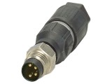 Conector M8 drept, 4 pini, 4A, 30V, IP65