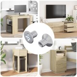 vidaXL Șuruburi cu cap &icirc;ngropat 2 pcs Argintiu M4 x 6 mm Oțel 864481