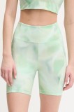 Casall pantaloni scurți de antrenament culoarea verde, neted, high waist, 25040