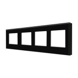 Cumpara ieftin Rama cvadrupla Luxion din sticla securizata, negru, pentru module