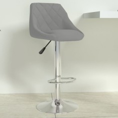 vidaXL Scaun de bar, gri deschis, catifea