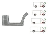 Prag metalic Mercedes Sprinter 2006-2018, Vw Crafter (2e), 12.2005-04.2017, fata, Dreapta, inalta; sub usa fata; cu 1/3 segment aripa (aripa interioa, Rapid